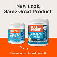 Bulletproof Vanilla Collagen Peptides coffee mix on a kitchen counter