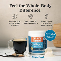 Bulletproof Vanilla Collagen Peptides dissolving in hot water for a comforting drink