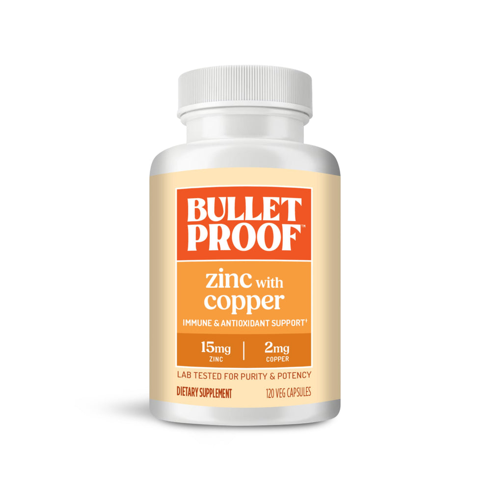 Bulletproof Zinc with Copper bottle and pour: easy daily immune and mood support