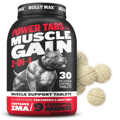 Bully Max Power Tabs for dogs promote muscle growth and vitality.