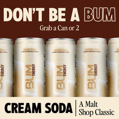 Bum Energy Cream Soda can being poured for a study break.