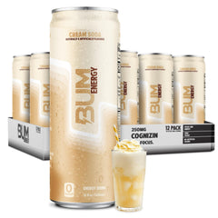 Bum Energy Cream Soda can delivering quick energy and crisp flavor.