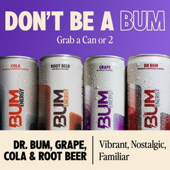 Bum Energy Grape can delivering bold taste and sustained focus