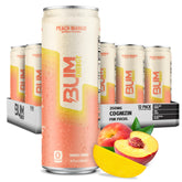 BUM Energy Peach Mango 12oz can front view for a quick, clean energy boost.