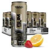 Bum Energy strawberry lemonade can for a refreshing energy boost and clear focus.