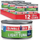 Bumble Bee Chunk Light Tuna in Water can label showcases quality and sustainability.