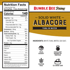 Easy-open Bumble Bee Prime tuna in water can for quick meals