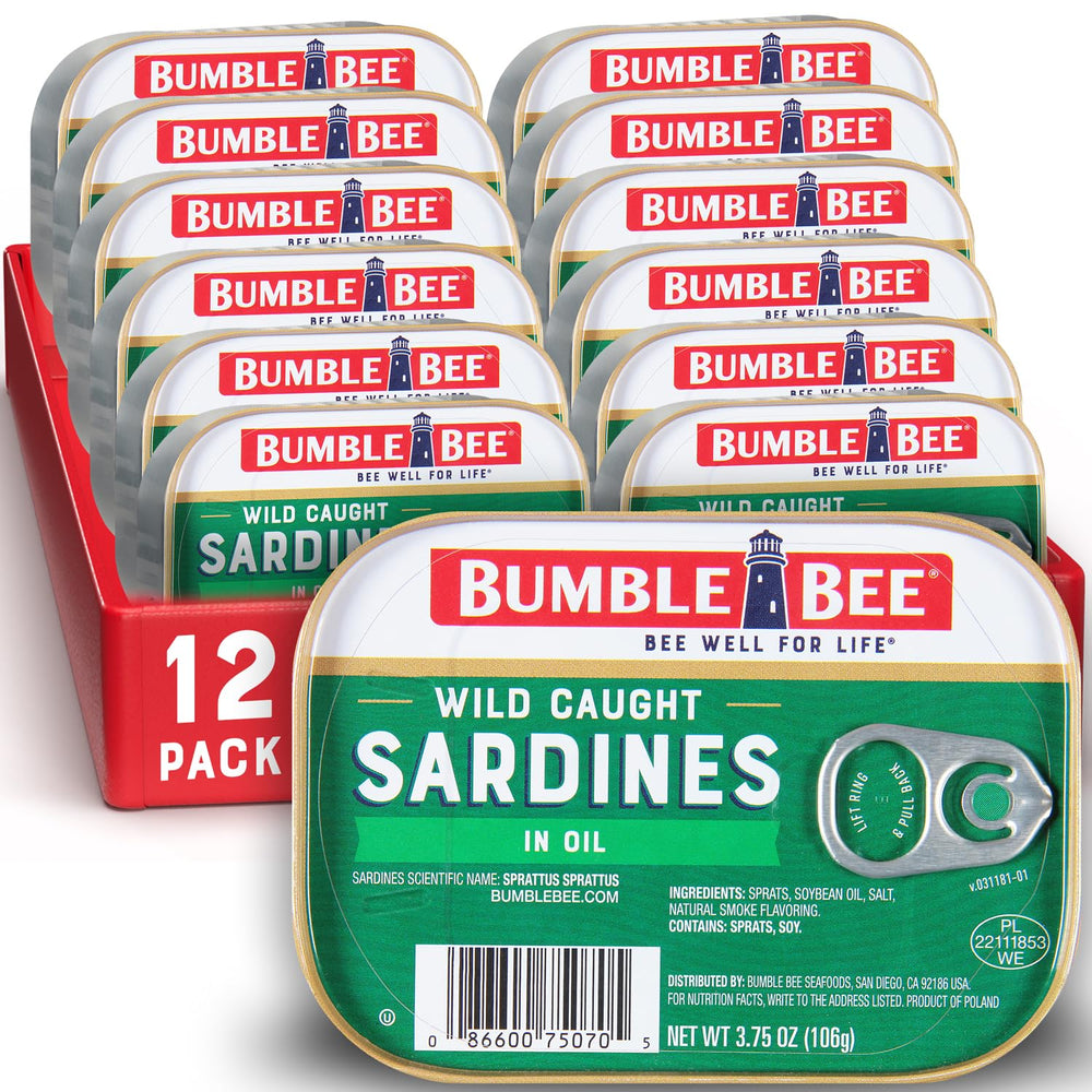 Bumble Bee Sardines in Oil wild-caught 12-pack ready for pantry use and protein boost