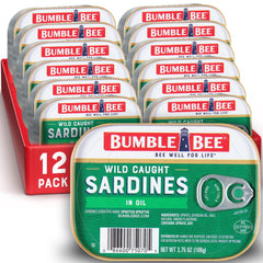 Bumble Bee Sardines in Oil wild-caught 12-pack ready for pantry use and protein boost