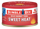 Bumble Bee Snackers Sweet Heat Tuna can front with visible peppers for quick protein.