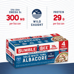 Bumble Bee tuna on salad plate demonstrates versatile meal option.