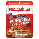Bumble Bee sun-dried tomato and basil tuna pouch, ready-to-eat protein on the go.