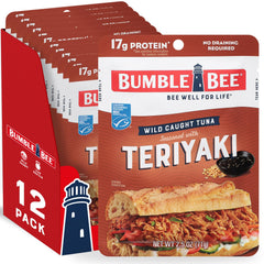 Bumble Bee Teriyaki Tuna Pouch serving for a quick protein snack on the go