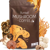 Bunkell Mushroom Coffee instant powder ready to brew for quick energy.