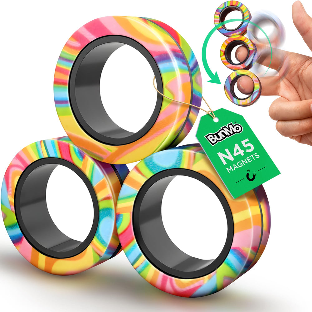 BunMo Easter multicolor magnetic rings 3-pack in gift-ready display for Easter gift ideas