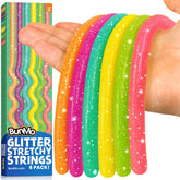 BUNMO glitter stretchy strings packaging close-up for Easter gifting and visual appeal.