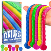 BUNMO textured stretchy strings 6-pack for Easter basket play and sensory exploration.