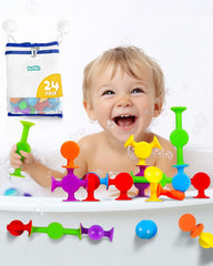 BUNMO Toddler Easter Basket Stuffer bath toys with suction grip for tub walls