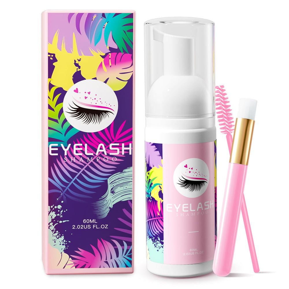 Buqikma Lash Shampoo bottle for gentle cleansing on sensitive eyes.