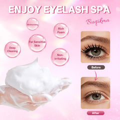 Buqikma lash wash brushes used to massage and detangle extensions.