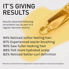 Bur Bur Growing Season oil on hair application shows even root-to-tip coverage
