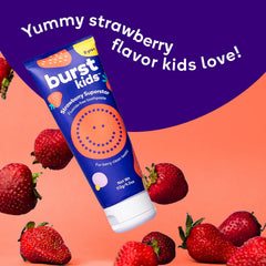 Burst Fluoride Free Kids Toothpaste berry flavor label demonstrates kid-friendly care