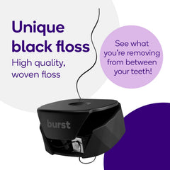 BURST Stain-busting floss tackles coffee and wine stains.
