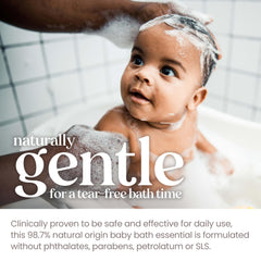 Burt's Bees Baby Sensitive Shampoo and Wash shows 98.7% natural origin