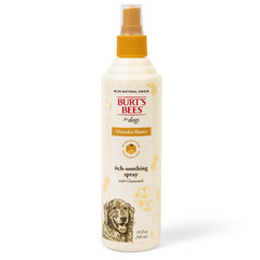 Burt's Bees for Pets Itch Spray bottle showing Manuka Honey for soothing skin