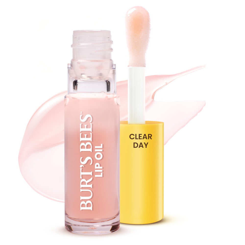 Burt's Bees Lip Oil Clear Day bottle delivering instant hydration with gloss