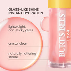Clear Day lip oil provides a high-gloss, tint-free finish on lips