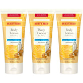 Burt’s Bees Milk and Honey body lotion bottle front for daily hydration