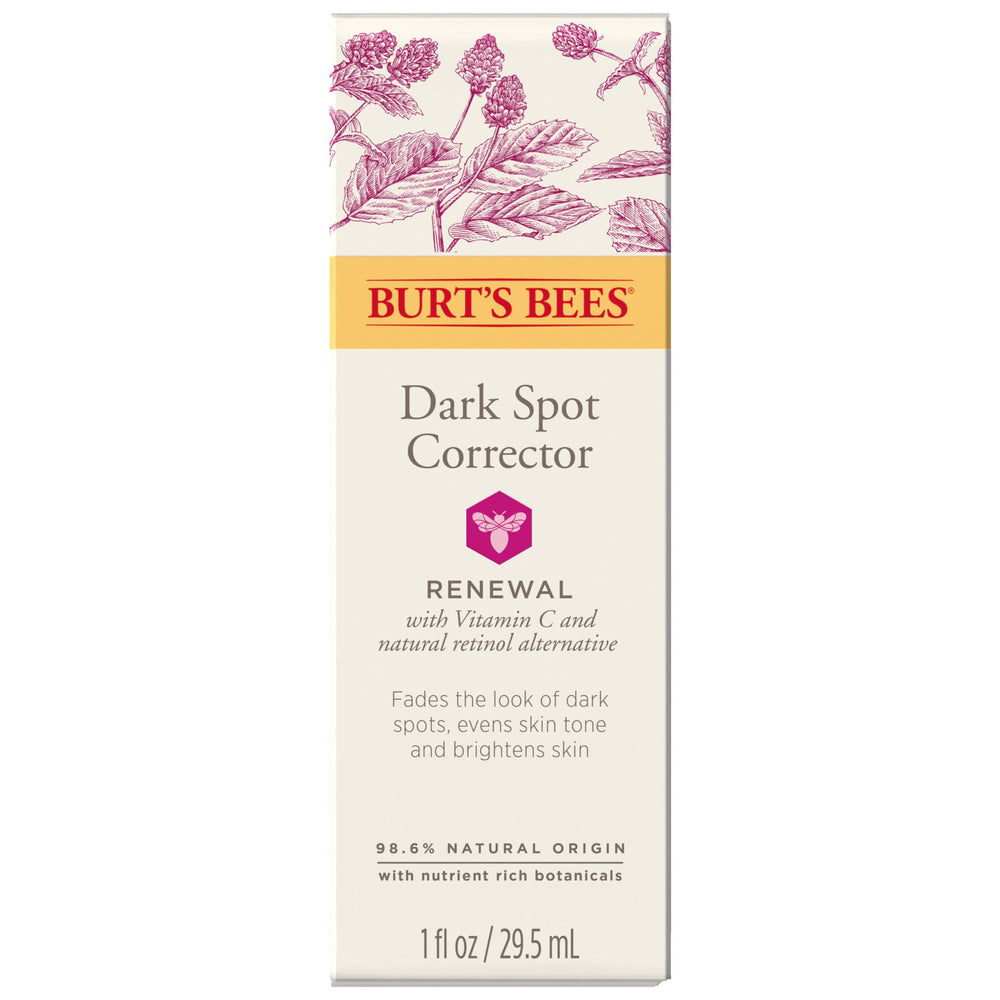 Burt's Bees Renewal Dark Spot Corrector bottle front for a brighter complexion.
