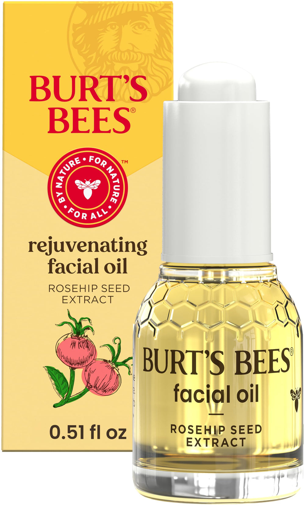 Burt's Bees Rosehip Face Oil bottle ready for daily hydration