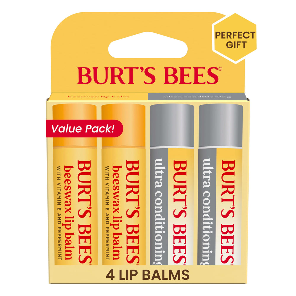 Burt's Bees Ultra Conditioning lip balm tube in hand for smooth lips