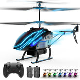 BUSSGO RC helicopter with LED colors for indoor play and learning.