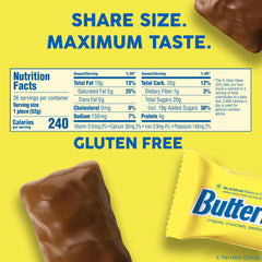 Close-up of crispety-crunchety texture on Butterfinger bar