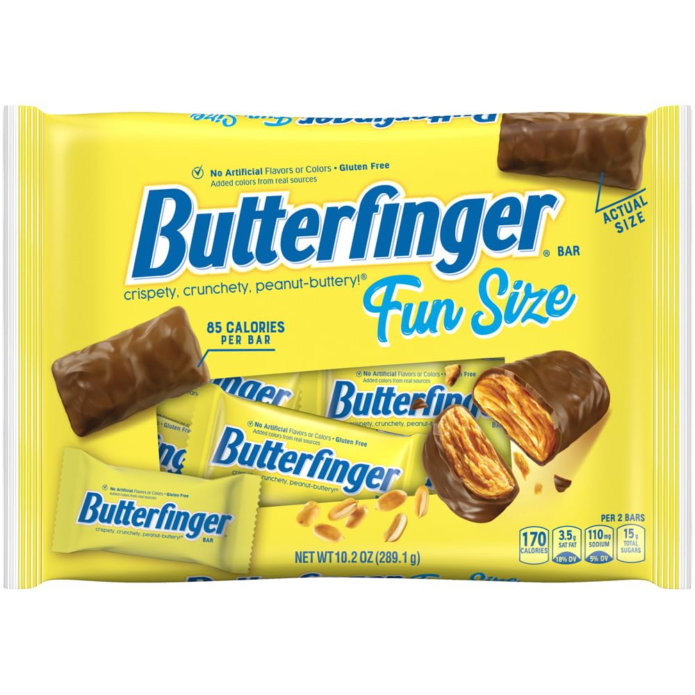 Butterfinger Fun Size bars wrap shows a shareable snack ready for parties