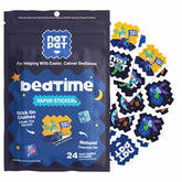 BUZZPATCH NATPAT Sleepy Patch on pajamas promoting calm for bedtime.