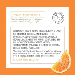 By Nature Hydrating Face Oil ingredients: Vitamin C and Turmeric for brightening skin