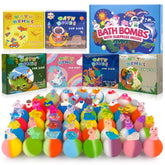BYGGVIR 48pcs bath bombs with toy inside for playful bath time.
