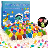 BYGGVIR bath bomb with glow-in-the-dark toy inside for kids, colorful bubbles