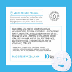 By Nature 2% hyaluronic acid sheet mask deepens moisture for a plumper feel.