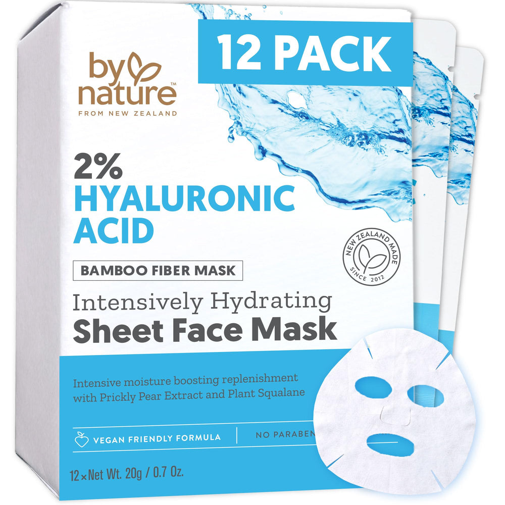 By Nature hyaluronic acid sheet mask pack delivers instant hydration for dry skin.