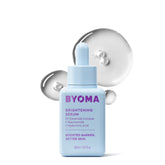 BYOMA Brightening Serum bottle shown with premium packaging for daily use
