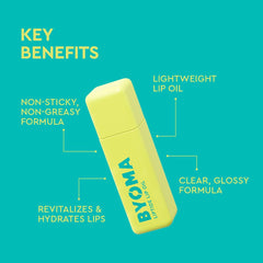 BYOMA Liptide Lip Oil's peptide complex supports hydration.