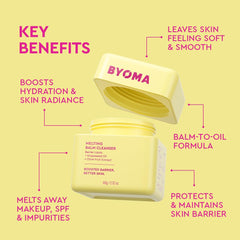 Applying BYOMA Melting Balm Cleanser on skin for a soft, hydrating cleanse.