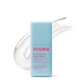BYOMA Phyto-Mucin Glow Serum bottle with pump showing hydration-ready primer benefits