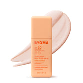 BYOMA SPF 30 Face Fluid delivers a luminous glow with no white cast, suitable for all skin tones.