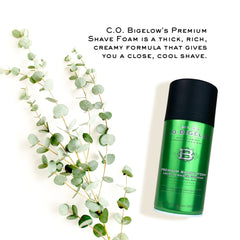 C.O. Bigelow Shaving Foam close-up foam texture supports easy gliding